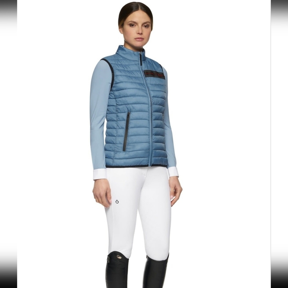 Cavalleria Toscana Light Blue Quilted Vest Equestrian Riding Size Medium - Picture 7 of 7